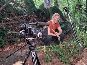 Schauspielerin beim Dreh einer Showreel-Szene für Camera Acting