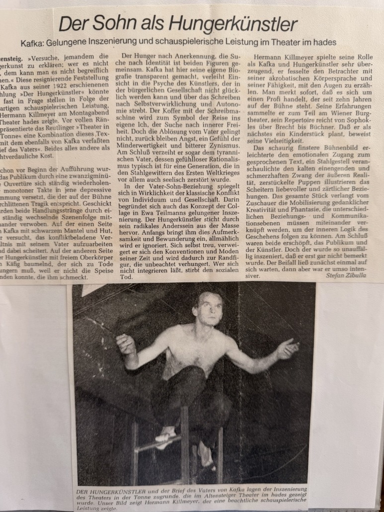 Hermann Killmeyer als Hungerkünstler von Franz Kafka